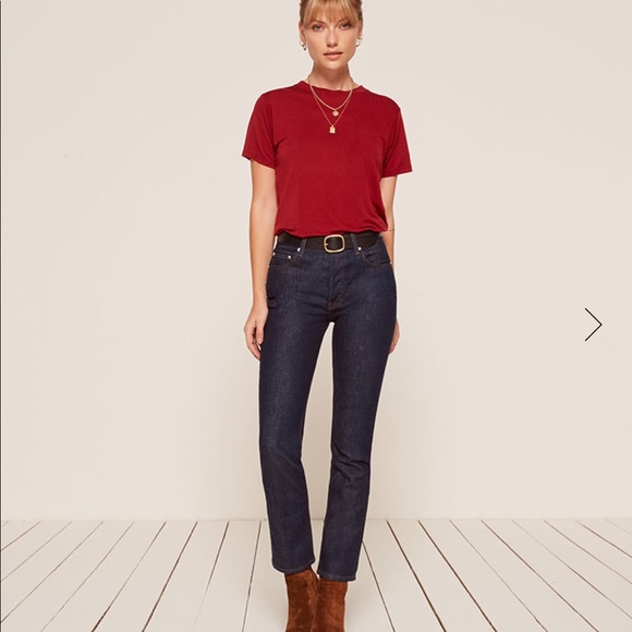 Reformation Winona Mid Slim Jean in Volta - Picture 3 of 6